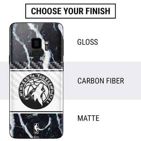 NBA Minnesota Timberwolves Marble Galaxy S9 Skin